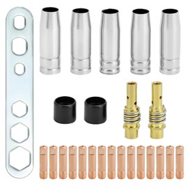 QWORK® 25-Piece Welding Accessory Set, Accessories for Inert Gas Welding, for AK-15/MB-15 MIG Burner