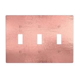 Moslion Pink 3-Gang Switch Plug Covers Rose Gold Glitter Shine Sparkle Triple Toggle Wall Plate Light Protector For Home Living Room Bedroom