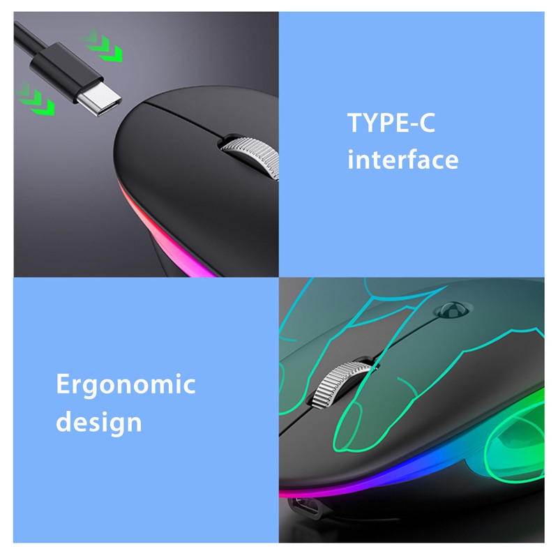 Wireless Mouse 2.4G Single Mode RGB Silent with High Accuracy