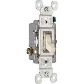Legrand-Pass & Seymour 660ISLGCC10 Single Pole Lighted Toggle Switch 15-Amp 120-volt Grounded, Ivory