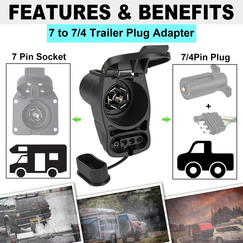 Multi Tow Trailer Adapter 7 Pin to 4 Pin Trailer