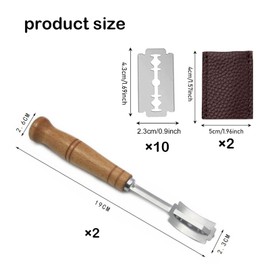 Dyzoxa 10pcs Bread Lame Cutter,Wood Handle Bread Scoring Tool Bread Slicers for Homemade Bread Bread Bakers Lame Slashing Tool Leather Protective Cover Bread Scoring.