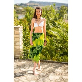 NELUHA Women's Sarong Scarf with Sarong Holder Pareo Wrap Towel Dress Wrap Skirt Women's Beach Towel XXL Cloth Men Pareo Women's Beach Towel Women's Stripes Green, Stripes green