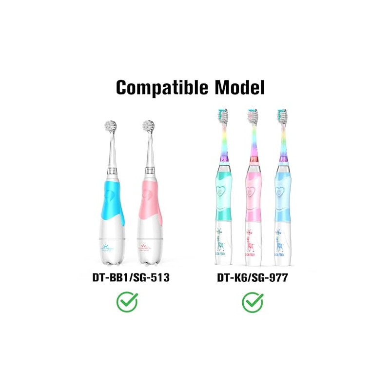 Dada-Tech Kids Electric Toothbrush Replacement Heads for DT-BB1, DT-K6, SG-513,