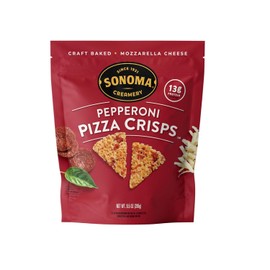 Pizza Crisps, Pepperoni, 9.5 Oz (1 Count) | Savory Snack Cracker | High Protein | Low Carb | Gluten Free | Wheat Free |Keto Friendly