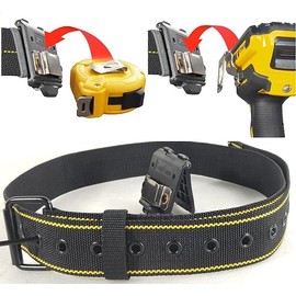 Working Belt with Tape Measure Holder Clip On - Tool Belt with Clip - Robust Belt Holder for Tape Measure and Hand Tools - Hands Free Working - Ideal for Craftsmen and DIY Enthusiasts