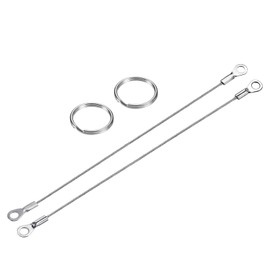 TA-VIGOR 6Pcs Stainless Steel Lanyard Cable 1.5mm x 20cm, Eyelet End Security Wire Loop Rings with 12 Key Rings, Keychain Cables for Doors, Curtains, Hanging Lamps and DIY Projects