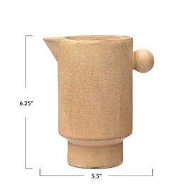 Creative Co-Op Modern Small Stoneware Pitcher or Vase, Putty Brown , 24 oz.