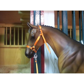 Jaapi ORANGE halter w/lead-fits Breyer/Stone traditional PONY