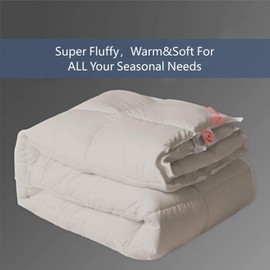 MAPLE DOWN Soft Super King Size Comforter Duvet Insert-Down Alternative Comforter-Lightweight Fluffy Breathable Machine Washable (Light Brown, 120“x120“)