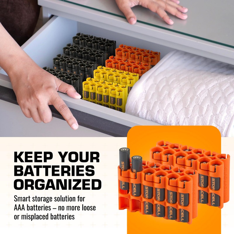 Storacell AAA-12 Battery Storage Caddy and Dispenser (Pack of 2),