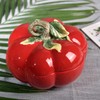 FORLONG Ceramic Red Tomato Cookie Candies Jar with Lid, Kitchen