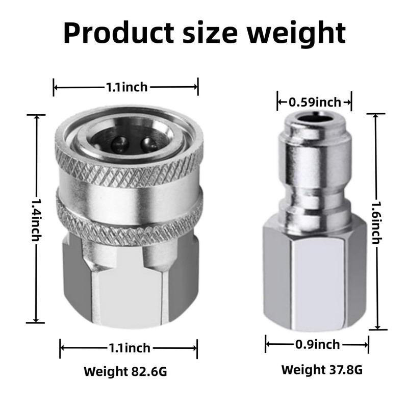 Pressure Washer Quick Connect Fittings,NPT 3/8 inch Stainless steel Spray