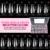 Qiek Medium Coffin Fake Nail Tips, 15 Sizes 240 PCS