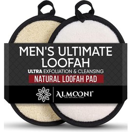 Almooni Esponja Vegetal Natural Resistente Hombre Exfoliante Corporal Hecha Lufa Egipcia Ducha Esponjas Baño Unidades Paquete Negra