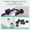 EASYEAH 2-3/8"(60mm) Opened Black Snap-in Knockout Insulating Bushing, Plastic Cable