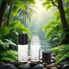 Galepromot 2 Pcs Black Clear Empty Glass Essential Oil Roller