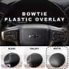 Advanced Trims Matte Black Steering Wheel Bowtie Overlay Chevy Silverado