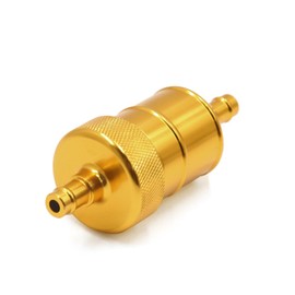 uxcell Gold Tone Metal Motorcycle Inline Gas Oil Fuel Filter Fit for 8mm Inner Dia Hose
