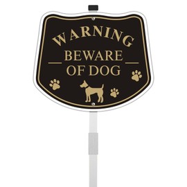 Aiuieaa Beware of Dog Signs with Stake for Fence, Rust Free Metal Sign,UV Protected, Weatherproof Warning Dog Sing for Door or Gate
