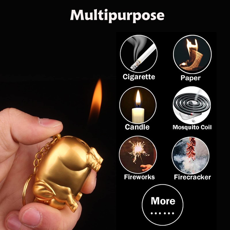 Creative Golden Pig Torch Lighter - Portable Gas Lighter with