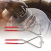 2pcs Dipping Tongs Red Handle Stainless Steel Easy Cleaning Stable
