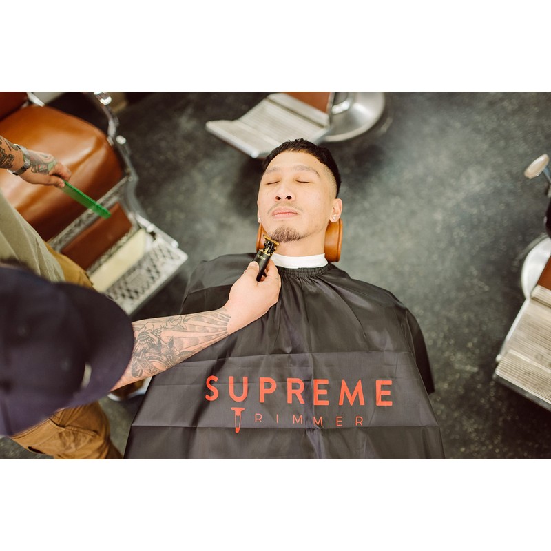 Supreme Trimmer Red Logo Barber Cape & STO710 Clipper Blade
