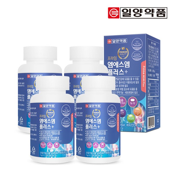 Ilyang Pharmaceutical [On Sale][Ilyang Pharmaceutical] Prime MSM Plus 4 bottles/8 months Dietary Sulfur Vitamin D Zinc MSM / 일양약품 [온세일][일양약품] 프라임 엠에스엠 플러스 4병/8개월 식이유황 비타민D 아연 MSM