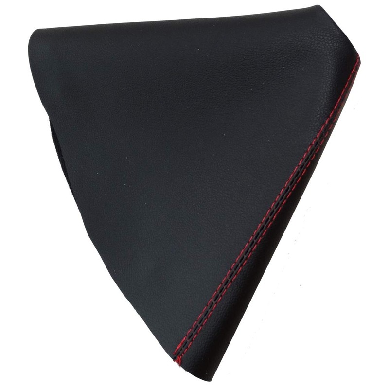 AERZETIX: Gear Stick Gaiter Faux Leather Black with Red Stitching