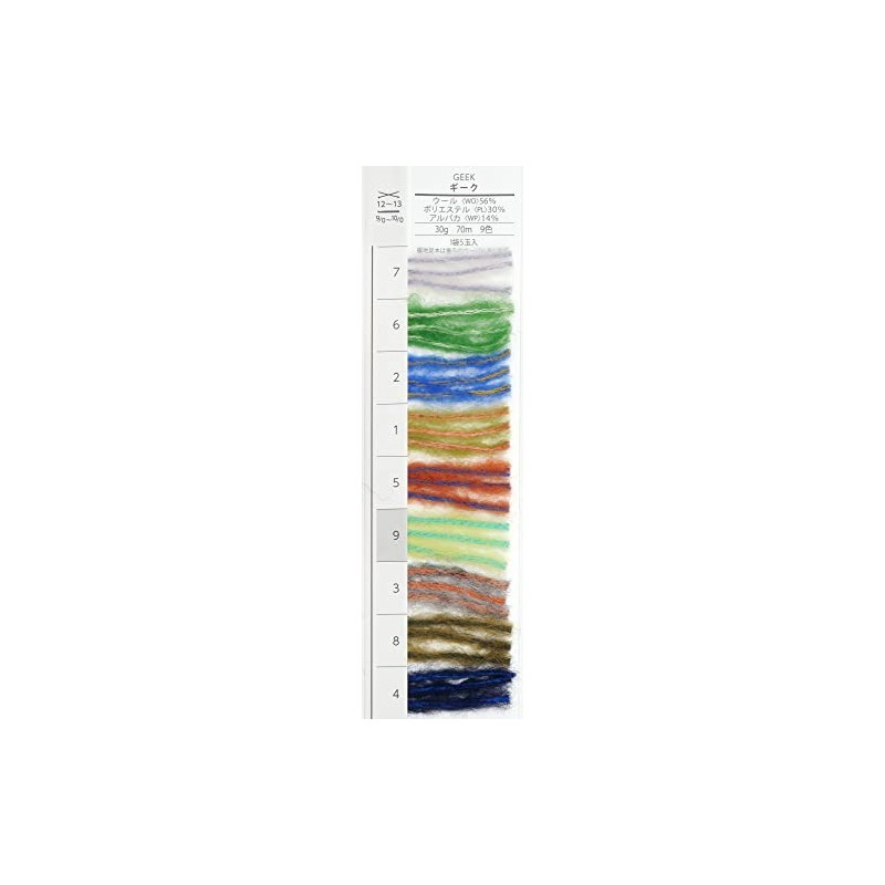 Yokota 01-5710 Wool Yarn, Medium Thick, Col.9, Lemon x Cobalt