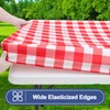 Smiry Picnic Table Cloth 2 Pack, Waterproof Elastic Fitted Tablecloths