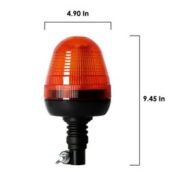 MAIALOT 60 LED Rotating Flashing Amber Beacon Light, Flexible Mount Strobe Lamp with Plug Bracket Tractor Emergency Warning Light For Forklift Truck Tractor Snow Plow, 9.45X5 Inch