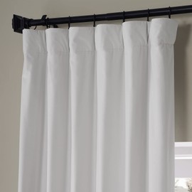 HPD HALF PRICE DRAPES Blackout Solid Thermal Insulated Window Curtain 50 X 84 Signature Plush Velvet Curtains for Bedroom & Living Room (1 Panel), VPYC-SBO161201-84, Misty White