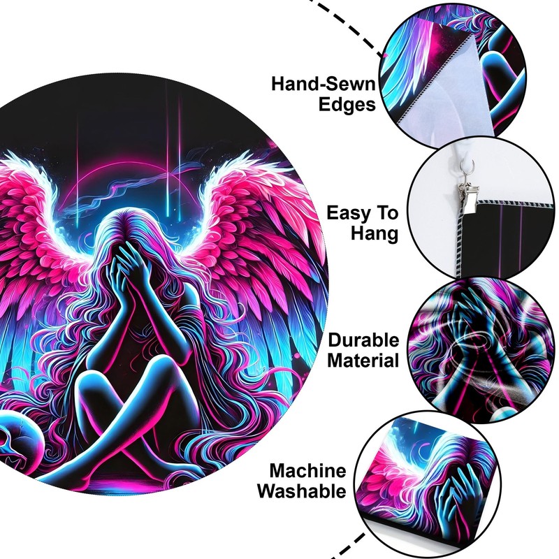 BVBOX Blacklight Tapestry,WingTapestry Glow In The Dark,UV Reactive Black Light