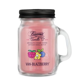 Beamer Candle Co. - Van-Blazzberry Candle – Sweet Vanilla & Tangy Berry Scent - Odor Eliminating - High Fragrance - Small 4oz Mason Jar - 22 Hour Burn Time
