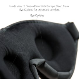 Dream Essentials, Escape 3D Sleep Mask, Earplugs, Carry Pouch Set, Molded Eye Shade, Men and Women, Contoured, Nose Bridge, Light Block, Memory Foam, Gift Set, Travel, Yoga, Blindfold, Deep Purple