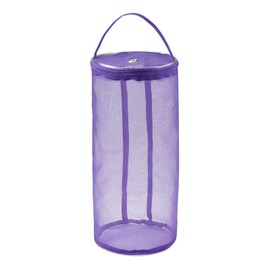 ZARSIO Mesh Knitting Bag Portable Yarn Wool Storage Bag for Carry Yarn Ball, Crochet Kits, Sewing Accessories (Purple)