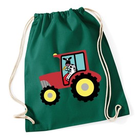Hippowarehouse Farmer cow tractor Drawstring Cotton School Gym Bag 37cm x 46cm, 12 litres