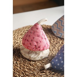 Triangle Pot Holder, Set of 2, Kitchen Mitts, Oven Mitts, Stylish, Cute, Scandinavian Style, Heat Resistant Mittens, Pot Lid, Navy, Left and Right Use, Convenient Storage