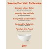 Sweese 18 oz Medium White Porcelain Bowls - Set of