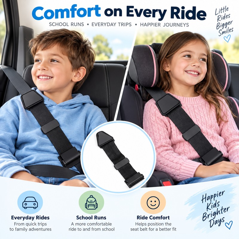 Seat Belt Shoulder Positioning Clip – Adjustable Comfort Accessory for