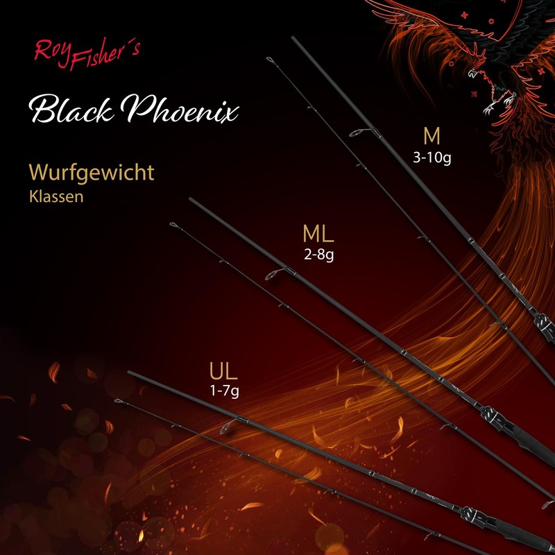 Roy Fishers Black Phoenix Ultralight Rod - Sensitive Spinning Rod