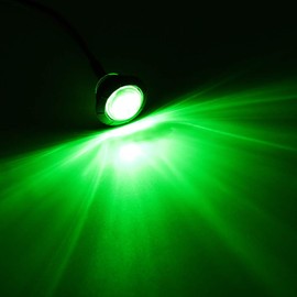 Ledvillage 100 Pcs 3/4 Inch Mini Round Green LED Bullet Side Marker Clearance Lights Sealed Button w/Rubber Grommets Universal Truck Trailer Pickup Tow RV12V DC 3LED