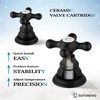 gotonovo 3 Hole Matte Black Bathroom Sink Faucet with Pop