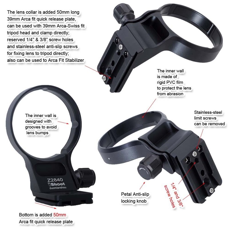 iShoot Tripod Mount Ring Lens Collar Compatible with Nikon Nikkor