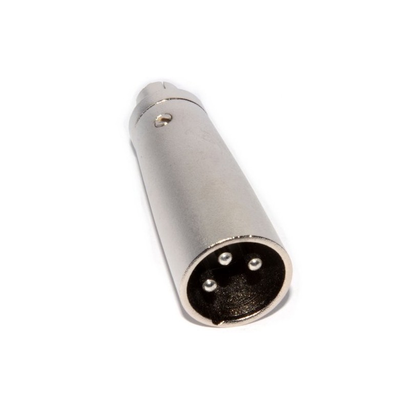 Nickel 3 Pin XLR Male to RCA Phono Plug Adapter
