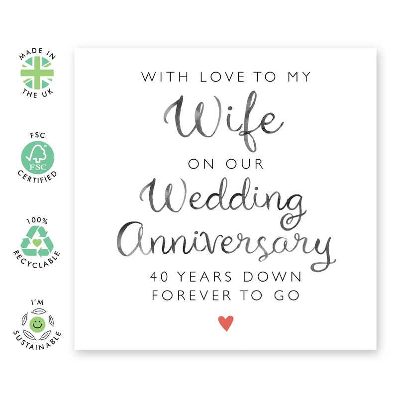 40th Anniversary Card for Her - '40 Years Of Us