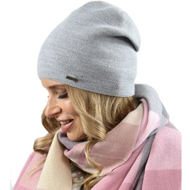 Alur EKO Women's Beanie Winter Hat Knitted Hat Warm Elastic Elegant Winter Hat Soft Yarn Stylish Universal Warm, gray