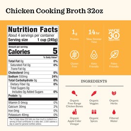 Kettle & Fire KETTLE & FIRE Organic Chicken Broth, chicken,kettle, 32 Oz
