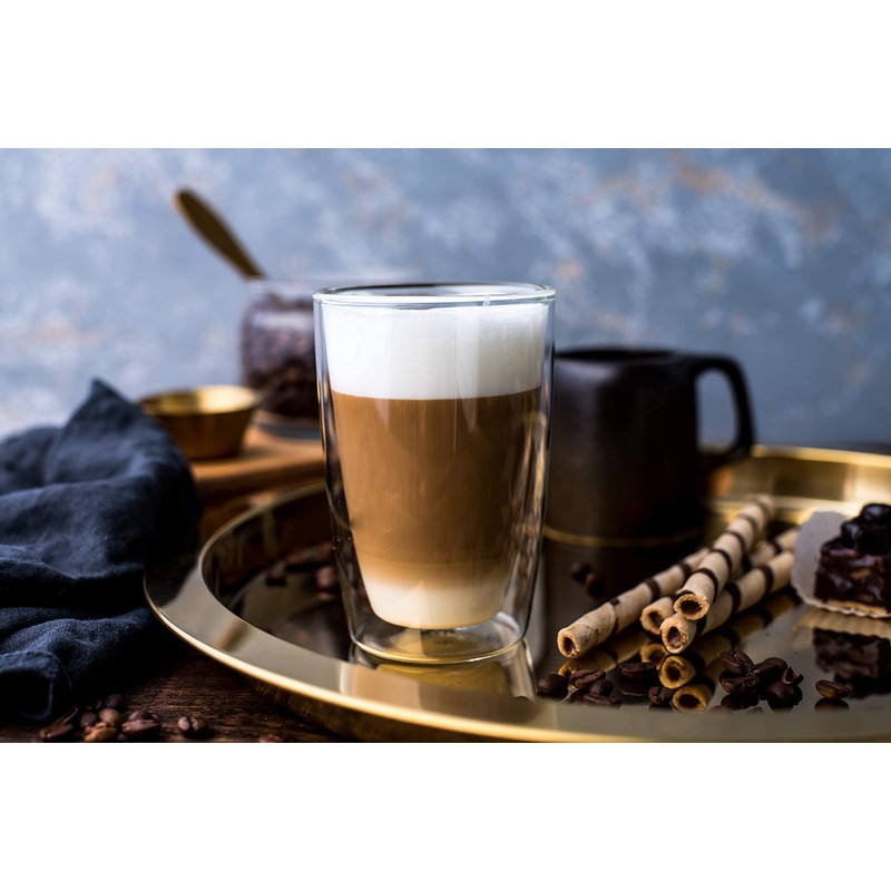 Aqualogis Double Walled Thermal Glass Cappuccino Latte Venice 2 Pack